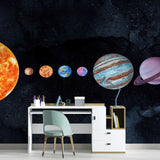 Tapet Personalizat Universul Spatial pentru Copii cu planete in spatiu  - PLANETS ALIGNED