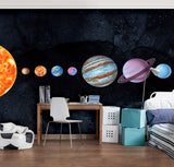 Tapet Personalizat Universul Spatial pentru Copii cu planete in spatiu  - PLANETS ALIGNED