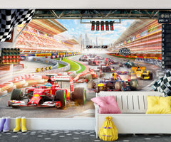 Tapet Personalizat Masini cu masini de formula 1 - FORMULA 1 RACE