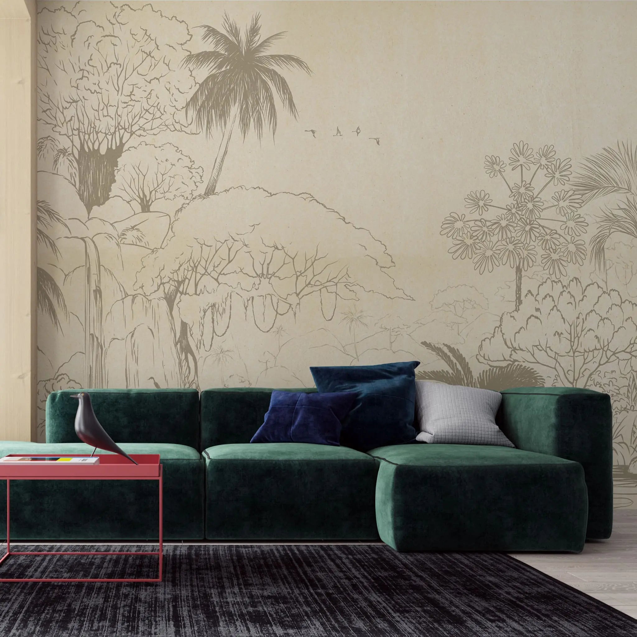 Tapet personalizat natura pentru copii cu flori de papadii mov pe fundal alb purple dandelions