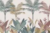 Tapet Personalizat Jungla Amazoniana cu palmieri tropicali in nuante pastel - PASTEL JUNGLE
