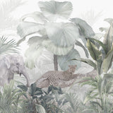 Tapet Personalizat Jungla Amazoniana cu jungla cu palmieri si animale salbatice - JUNGLE LEOPARD