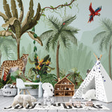 Tapet Personalizat Jungla Amazoniana cu vegetatie de jungla si animale exotice - ANIMALS IN HARMONY
