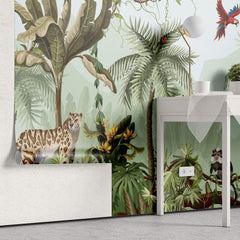 Tapet Personalizat Jungla Amazoniana cu vegetatie de jungla si animale exotice - ANIMALS IN HARMONY