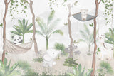 Tapet Personalizat Jungla Amazoniana cu padure exotica cu hamace si animale - AMAZONIAN HAMMOCK