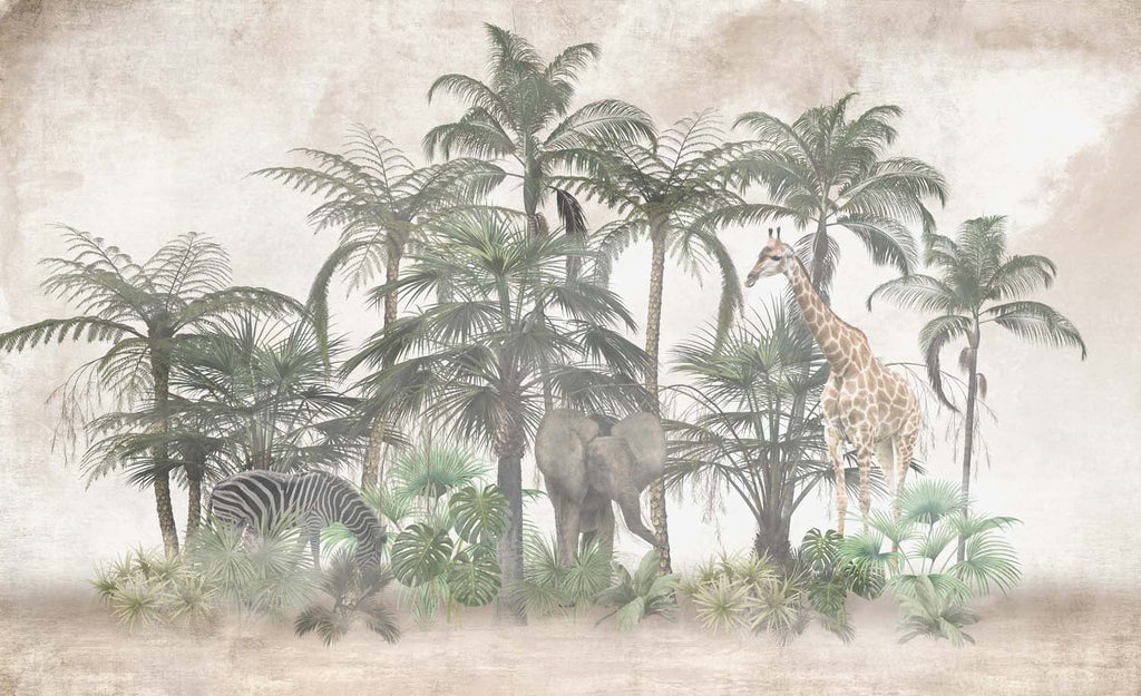 Tapet Personalizat Jungla Amazoniana cu insula cu vegetatie si animale exotice - AMAZONIAN PATCH