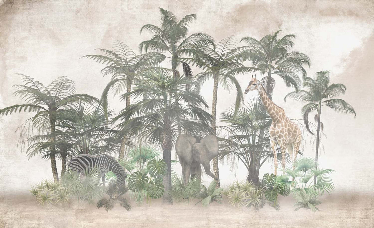 Tapet Personalizat Jungla Amazoniana cu insula cu vegetatie si animale exotice - AMAZONIAN PATCH