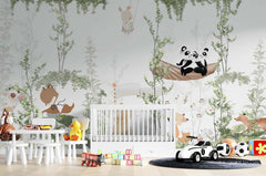 Tapet Personalizat Jungla Amazoniana cu vegetatie inalta si animale cantand - JUNGLE MUSICAL CONCERT