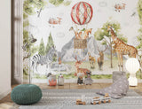Tapet Personalizat Jungla Amazoniana cu animale salbatice intr-un peisaj montan - MOUNTAIN FOREST ANIMALS