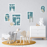 Tapet personalizat lumea animalelor pentru copii cu animale dormind la fereastra dreamy animals