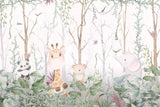 Tapet Personalizat Lumea Animalelor cu vegetatie tropicala densa si animale exotice - FRIENDSHIP FOREST