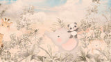 Tapet Personalizat Lumea Animalelor cu vegetatie densa tropicala si animale exotice aflate in ceata  - WARMY WEATHER