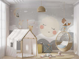 Tapet Personalizat Lumea Animalelor cu animalute mergand pe luna  - MOON WALKING
