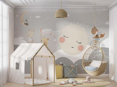 Tapet Personalizat Lumea Animalelor cu animalute mergand pe luna  - MOON WALKING