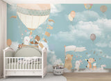 Tapet Personalizat Lumea Animalelor cu animale cantand printre nori  - SINGING IN THE CLOUDS