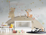 Tapet Personalizat Lumea Animalelor cu animalute cantand pe luna - SINGING ON THE MOON