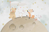 Tapet Personalizat Lumea Animalelor cu animalute cantand pe luna - SINGING ON THE MOON