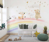 Tapet Personalizat Lumea Animalelor cu animalute cantand pe curcubeu - THE RAINBOW SONG