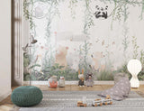 Tapet Personalizat Lumea Animalelor cu animale cantand prin vegetatia din jungla  - HAPPY JUNGLE