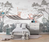 Tapet Personalizat Lumea Animalelor cu animale cantand intr-un hamac mare  - THE BIG HAMMOCK