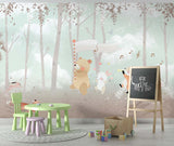 Tapet Personalizat Lumea Animalelor cu animale cantand prin padurea noroioasa  - MUDDY DANCE