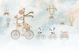 Tapet Personalizat Lumea Animalelor cu animale in trenulet prin cerul desertic - DESERT SKY