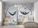Tapet Personalizat Lumea Animalelor cu animale exotice in hamace intr-un peisaj montan - HAMMOCK PARTY