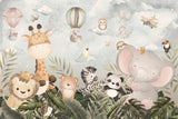 Tapet Personalizat Lumea Animalelor cu pui de animalute prin frunzele dense tropicale  - KINGS OF THE JUNGLE