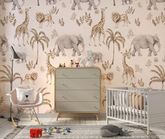 Tapet Personalizat Lumea Animalelor cu peisaj amazonian in pattern  - AMAZONIAN PATTERN
