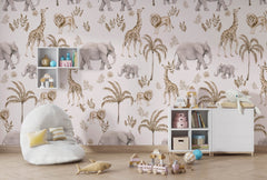 Tapet Personalizat Lumea Animalelor cu peisaj amazonian in pattern  - AMAZONIAN PATTERN