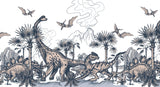 Dino Sketch Personalised Wallpaper