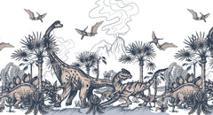 Dino Sketch Personalised Wallpaper