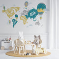 Tapet personalizat micii exploratori pentru copii cu harta continentelor continents
