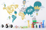Tapet personalizat micii exploratori pentru copii cu harta continentelor continents