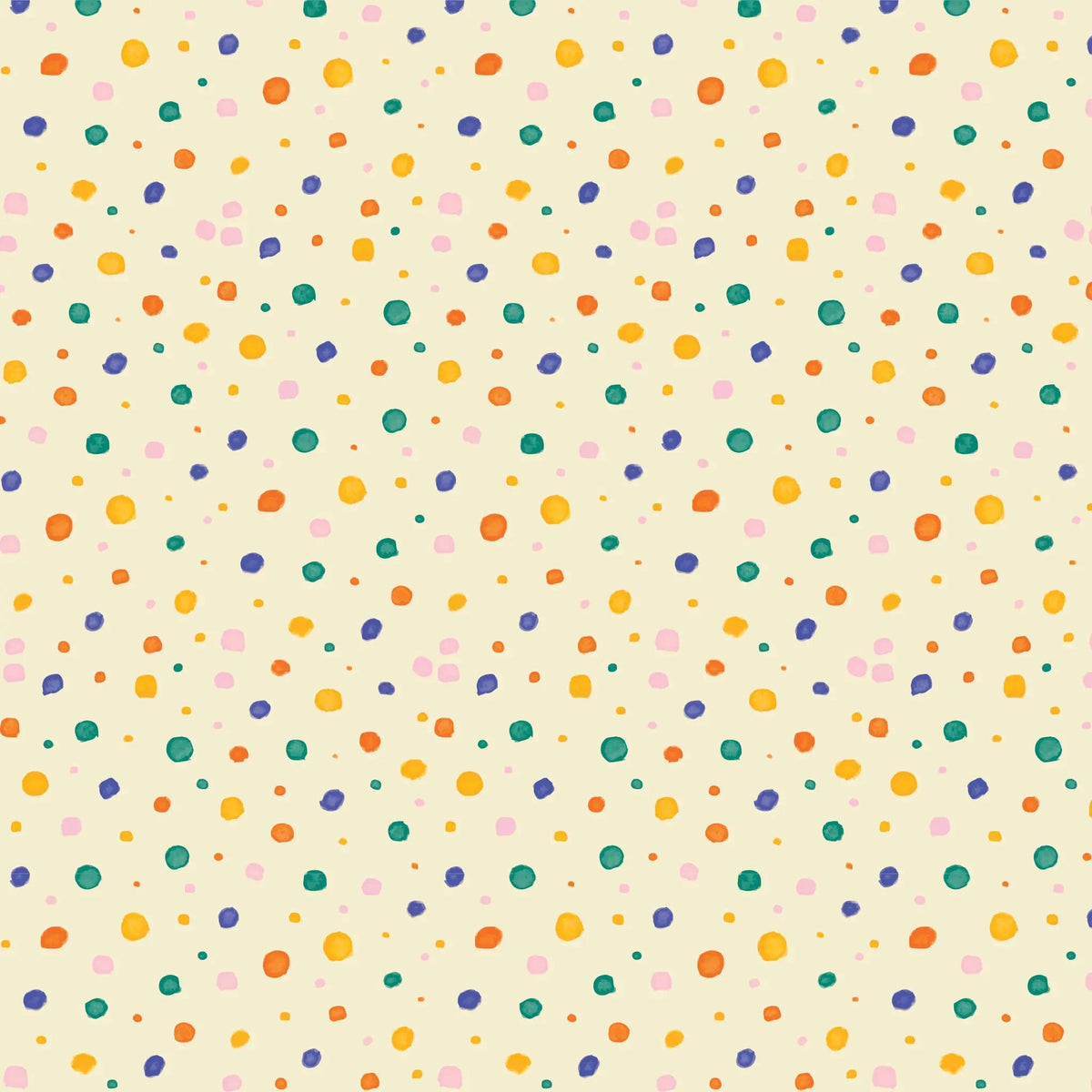 Tapet personalizat inspiratie scandinava pentru copii cu buline multicolore pe fundal galben dots