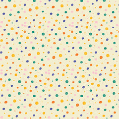 Tapet personalizat inspiratie scandinava pentru copii cu buline multicolore pe fundal galben dots