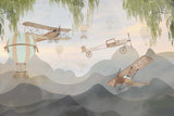 Tapet Personalizat Micii Exploratori cu munti, avioane si salcie - WILLOW PLANES