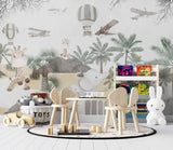Tapet Personalizat Micii Exploratori cu animale in dunele de nisip amazoniene si palmieri - BACKYARD TROPICS