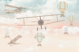Tapet Personalizat Micii Exploratori cu avioane si baloane cu aer cald  - CLOSE-UP PLANE