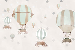 Tapet Personalizat Micii Exploratori cu baloane cu aer cald  - WHEEL BALLOONS