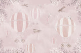 Tapet Personalizat Micii Exploratori cu baloane cu aer cald roz - CHERRY PINK BALLOONS