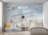 Tapet Personalizat Micii Exploratori cu avioane pe cerul senin - PERFECT SKY WEATHER