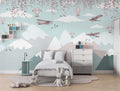 Tapet Personalizat Micii Exploratori cu avioane peste muntii cu zapada - SNOW & PLANES