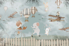 Tapet Personalizat Micii Exploratori cu animalute jucandu-se in curte - BACKYARD PLAY
