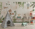 Tapet Personalizat Micii Exploratori cu animale la plimbare printre ruine cu vegetatie - RUINS RIDE