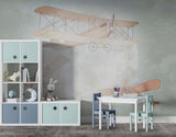 Tapet Personalizat Micii Exploratori cu avioane zburand peste luna in ceata - MOONSHINE BIPLANES