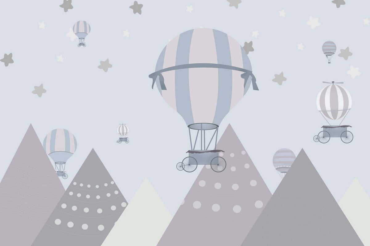 Starry Mountains Balloons Personalised Wallpaper