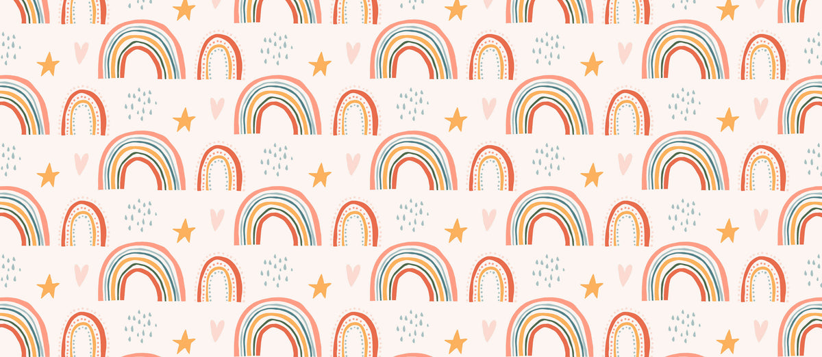Boho Rainbow Personalised Wallpaper