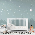 Tapet personalizat inspiratie scandinava pentru copii cu cer instelat peste oras city under the stars