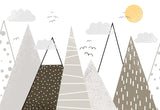 Tapet Personalizat Inspiratie Scandinava pentru Copii cu munti abstracti in nuante cafenii maro - CHOCOLATE MOUNTAINS